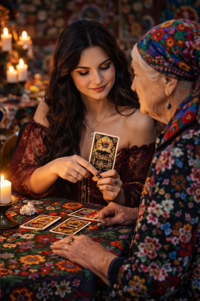 Selena odsłaniająca jedną kartę jako szybki znak odpowiedzi