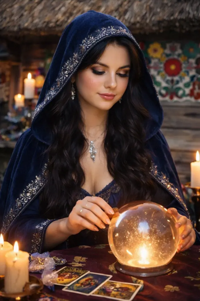 Selena odsłaniająca karty