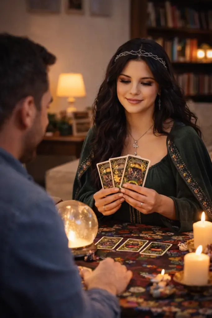 Selena przy świecach